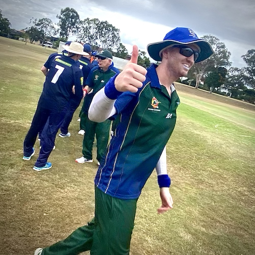 CATS Captain Michael Hamilton with a thumbs up gesture after the last game against Victoria